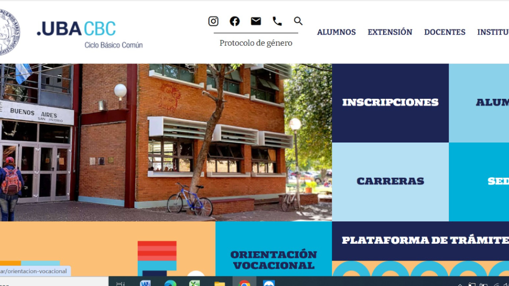 La página de la UBA en la que deben anotarse los alumnos para este 2024.