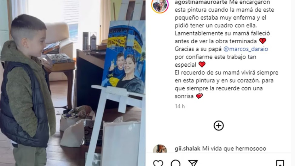 En sus redes sociales Agostina Mauro contó la historia del cuadro y su cuenta se llenó de likes.