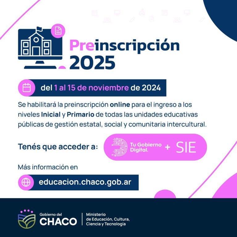 🔴 CHACO | Este viernes se habilita la preinscripción online a escuelas primarias y jardines de infantes