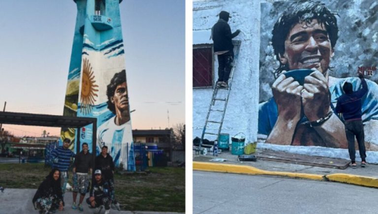 Son de Lomas de Zamora y sueñan con pintar una imagen de Diego Maradona en Nápoles: la historia de Muro Sur