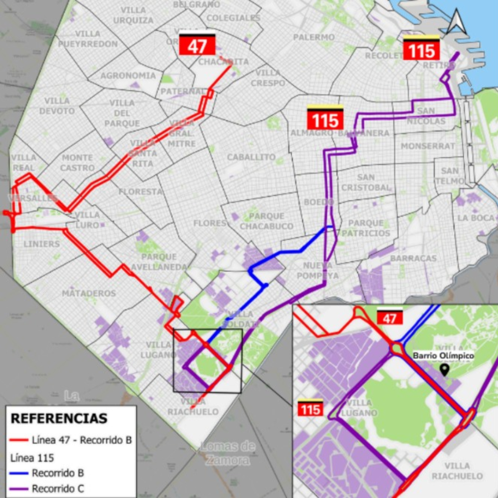 La línea 47 de colectivos de CABA podría cambiar su recorrido entre Chacarita y el Autódromo de la Ciudad de Buenos Aires.