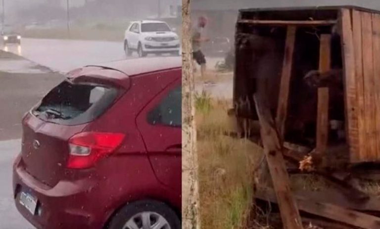 Temporal en Mar del Plata: granizo causó destrozos en vehículos y obligó a evacuar las playas