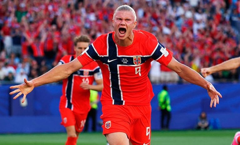 Haaland aportó dos goles en el triunfo de Noruega sobre a Irak por 4 a 1