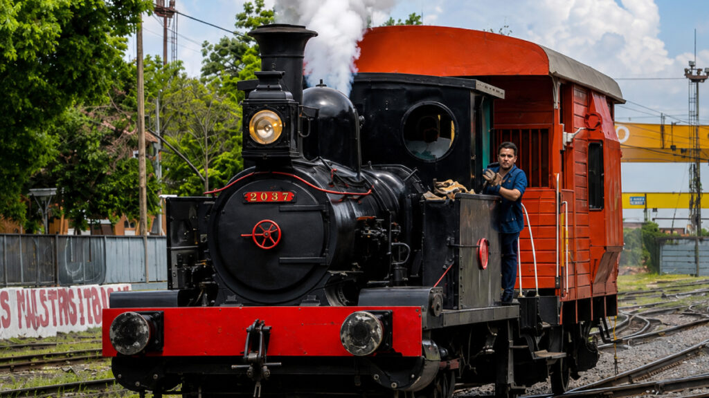 Haedo repatria una vieja locomotora a vapor para celebrar un nuevo aniversario del viaje inaugural del Ferrocarril del Oeste