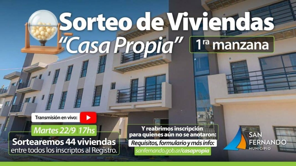 San Fernando, viviendas, sorteo