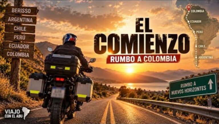 “Viajo con el Abu”: tiene 66 años y realiza una travesía en moto de Berisso a Colombia para homenajear a su nieto